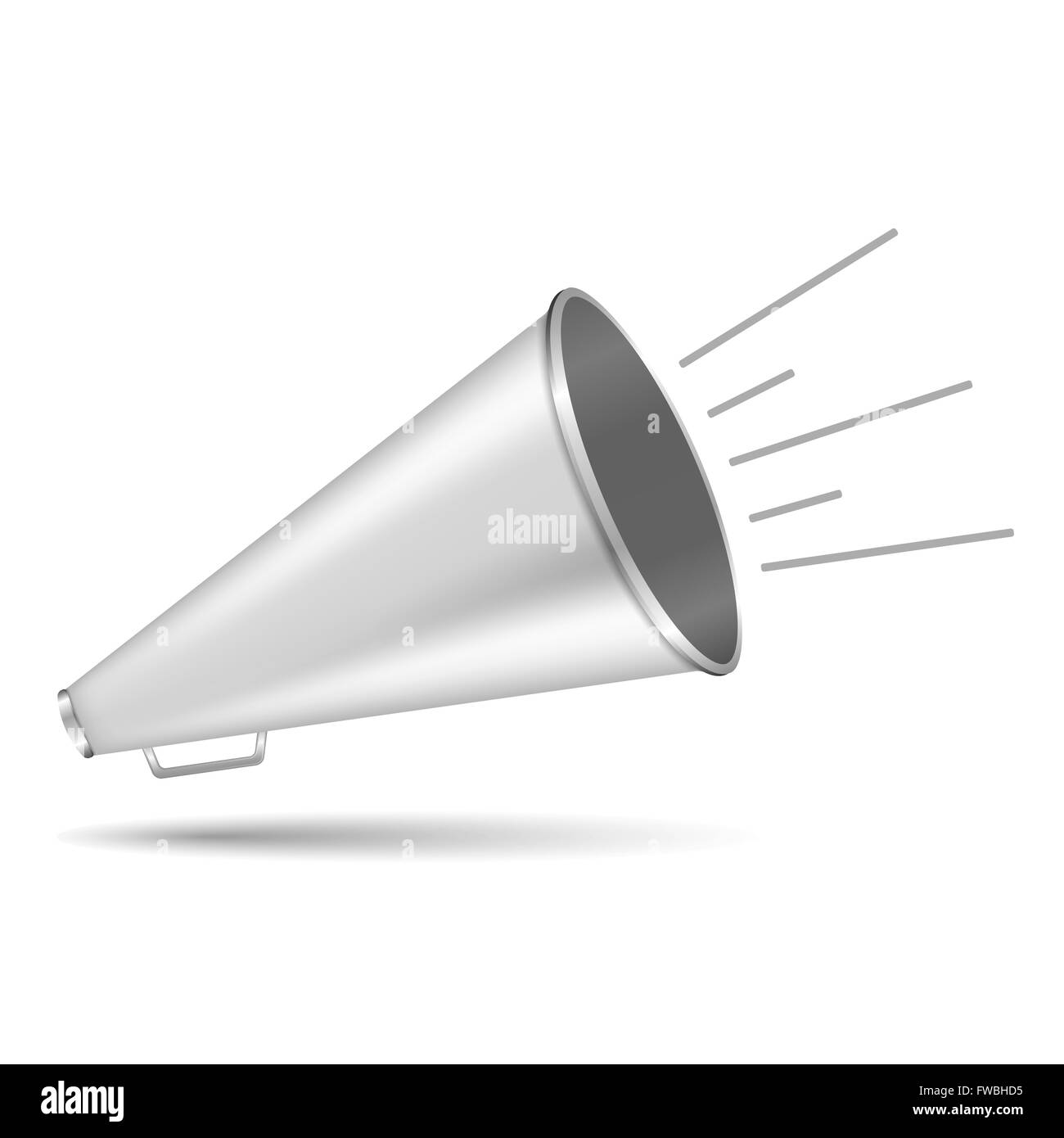 Megaphon auf weißem Hintergrund Stockfoto