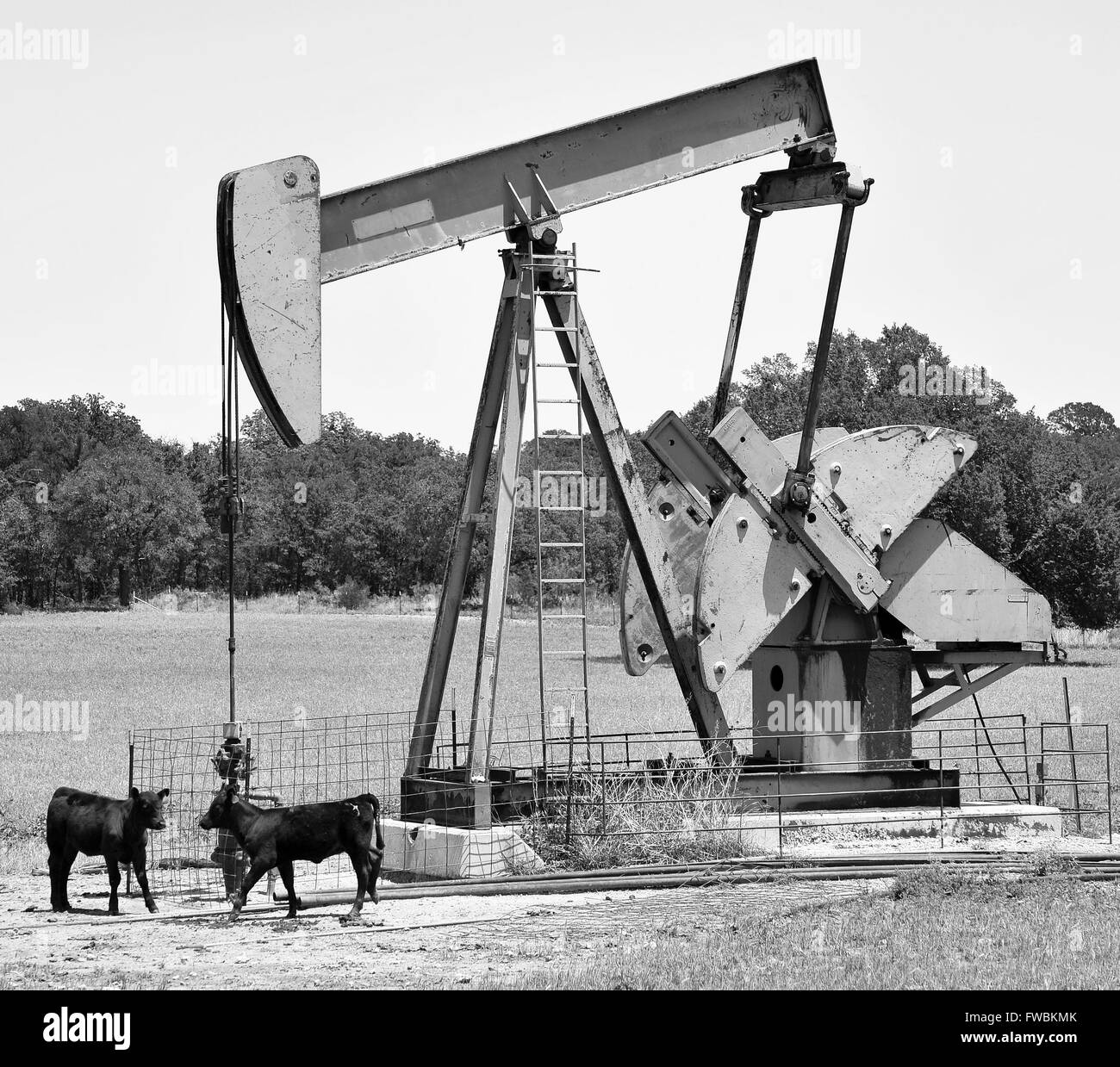 Ölquelle Pumper in West-Texas. Stockfoto
