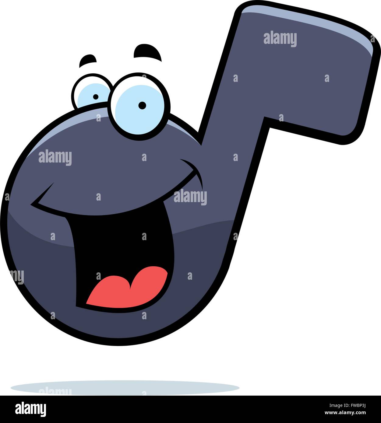 Ein Cartoon Musiknote lächelnd und glücklich. Stock Vektor