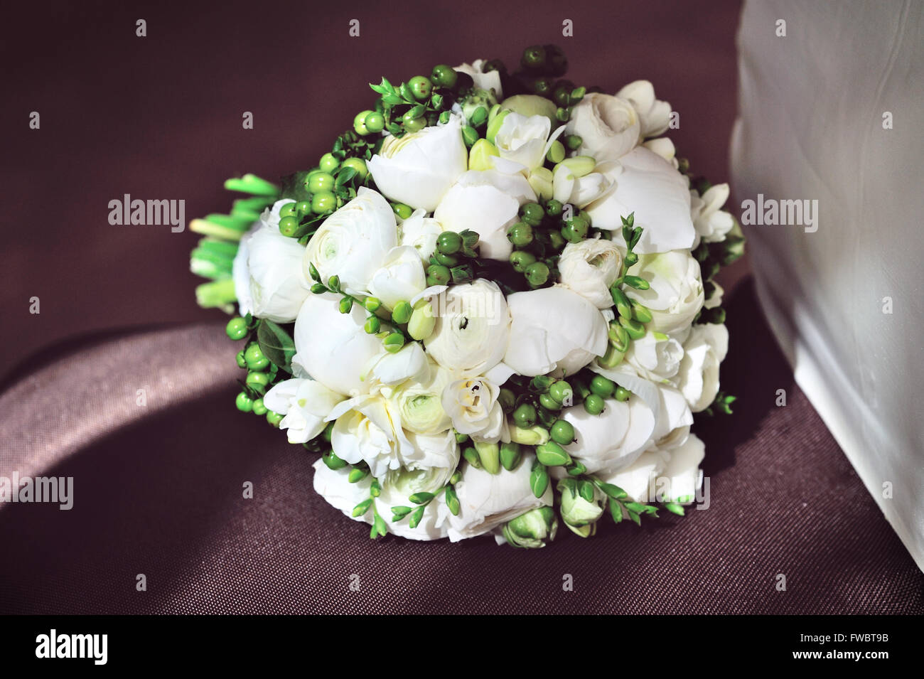 Schöne weiße Hochzeit bouquet Stockfoto