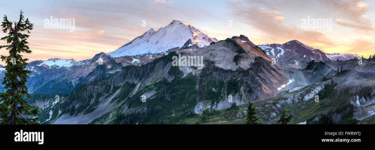 Mt. Baker vom Künstler Ridge in den nördlichen Kaskaden Bergen von Washington gesehen. Stockfoto