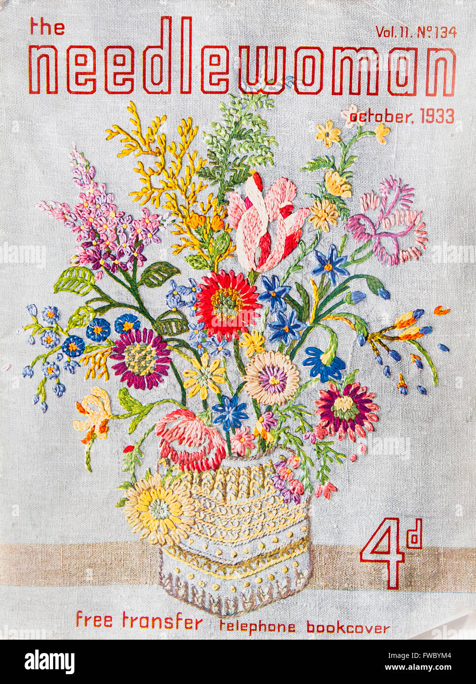 1933 Handnäherin Magazin-Cover Stockfoto