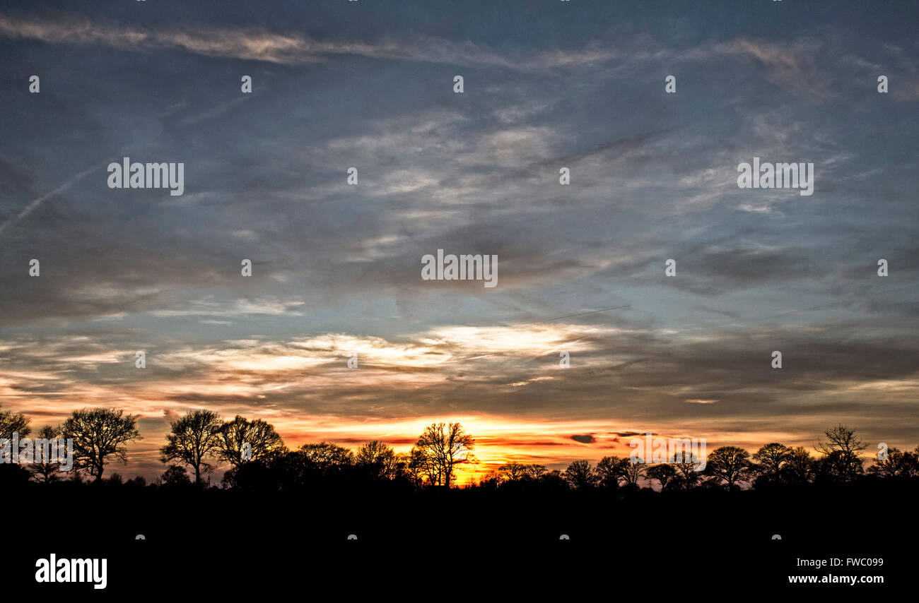 Sonnenuntergang silhouette Stockfoto