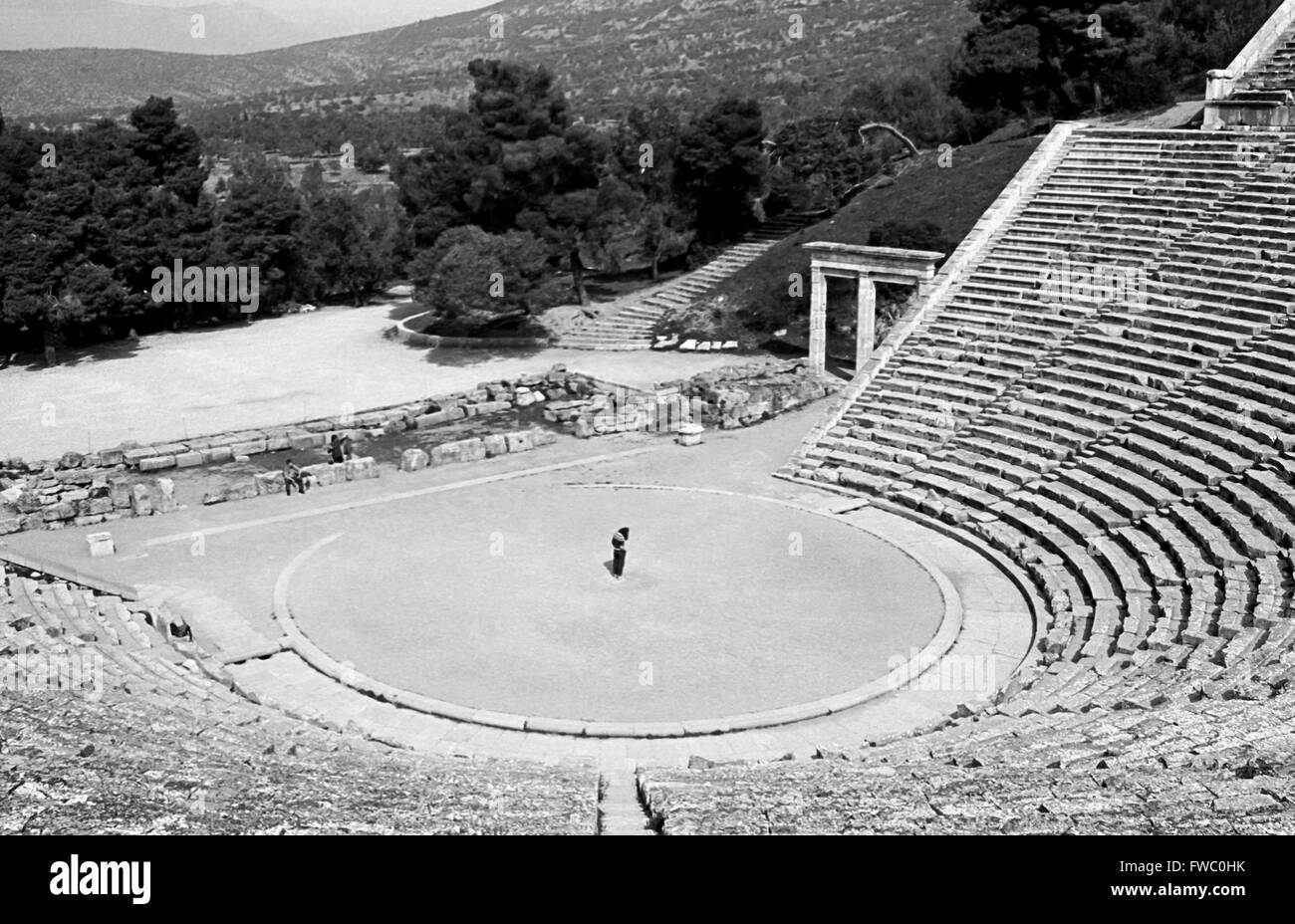 Das antike Amphitheater in Nafplion, in Peloponnisos, Griechenland. Stockfoto