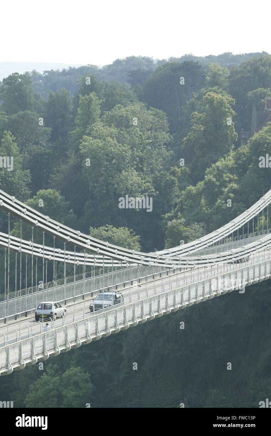 Ein Teil der Clifton Suspension Bridge entworfen und gebaut von Isambard Kingdom Brunel eine der Länder größten Ingenieure in Bristol, Großbritannien. Stockfoto