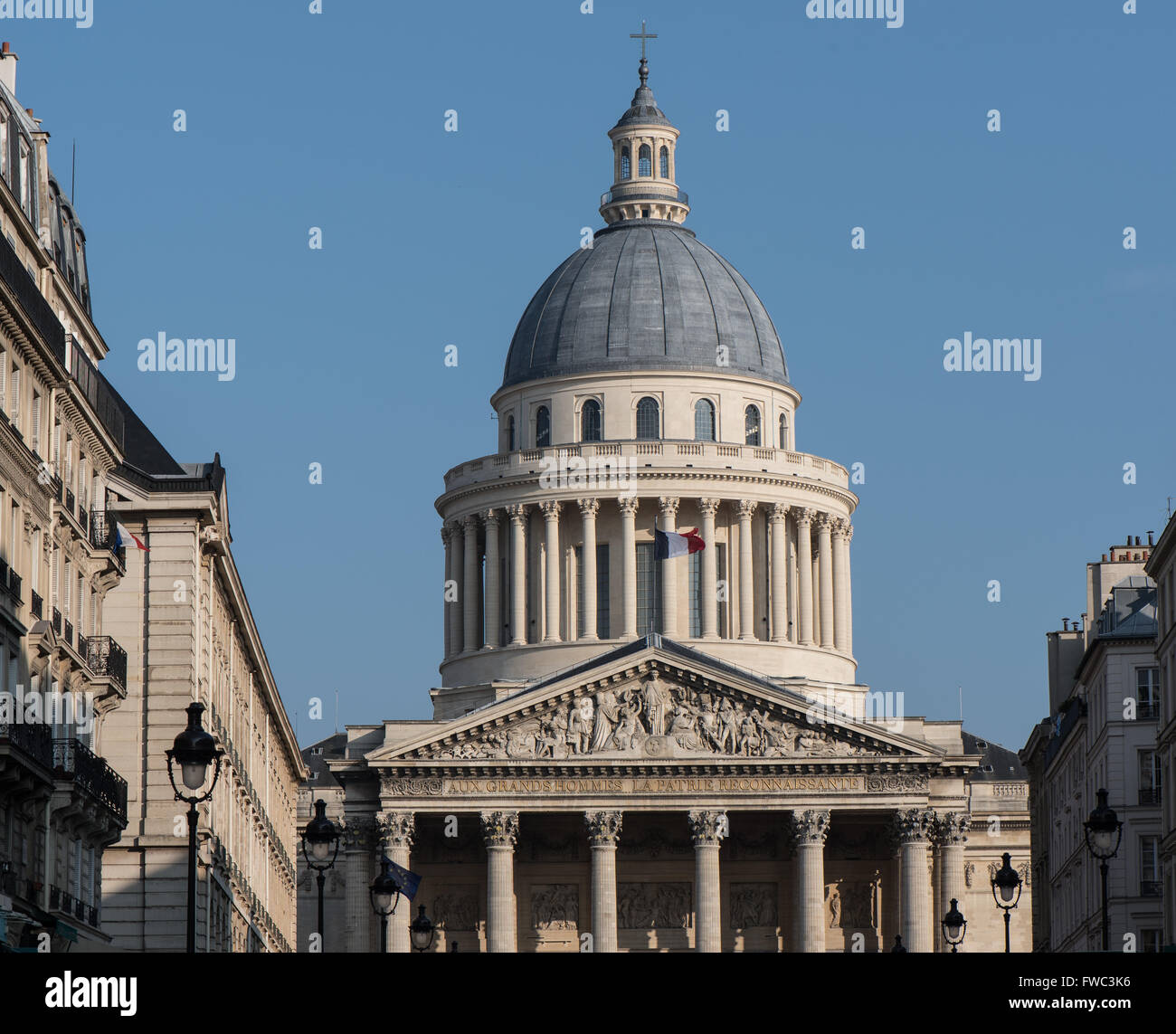 Die Fassade des Pantheon von Paris, Frankreich Stockfoto