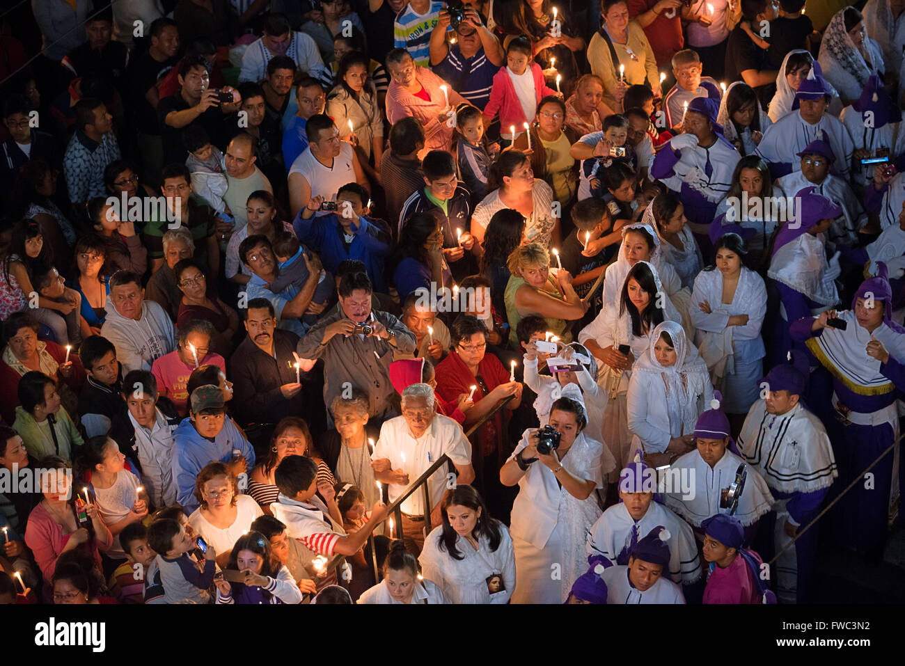 Karwoche in Guatemala-Stadt. Jesús de Candelaria Prozession. Gründonnerstag. Karwoche in Guatemala feierte Witz Stockfoto