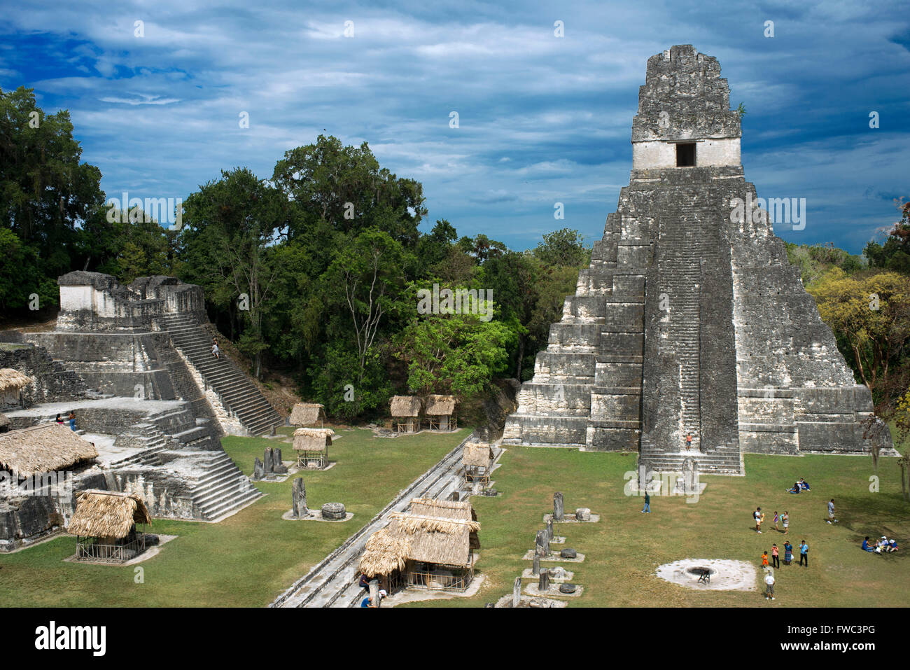 Tikal Pyramide Ruinen (der UNESCO), Guatemala. Große Jaguar-Tempel (Tempel ich) präkolumbische Maya Site in Tikal, El Petén National Stockfoto