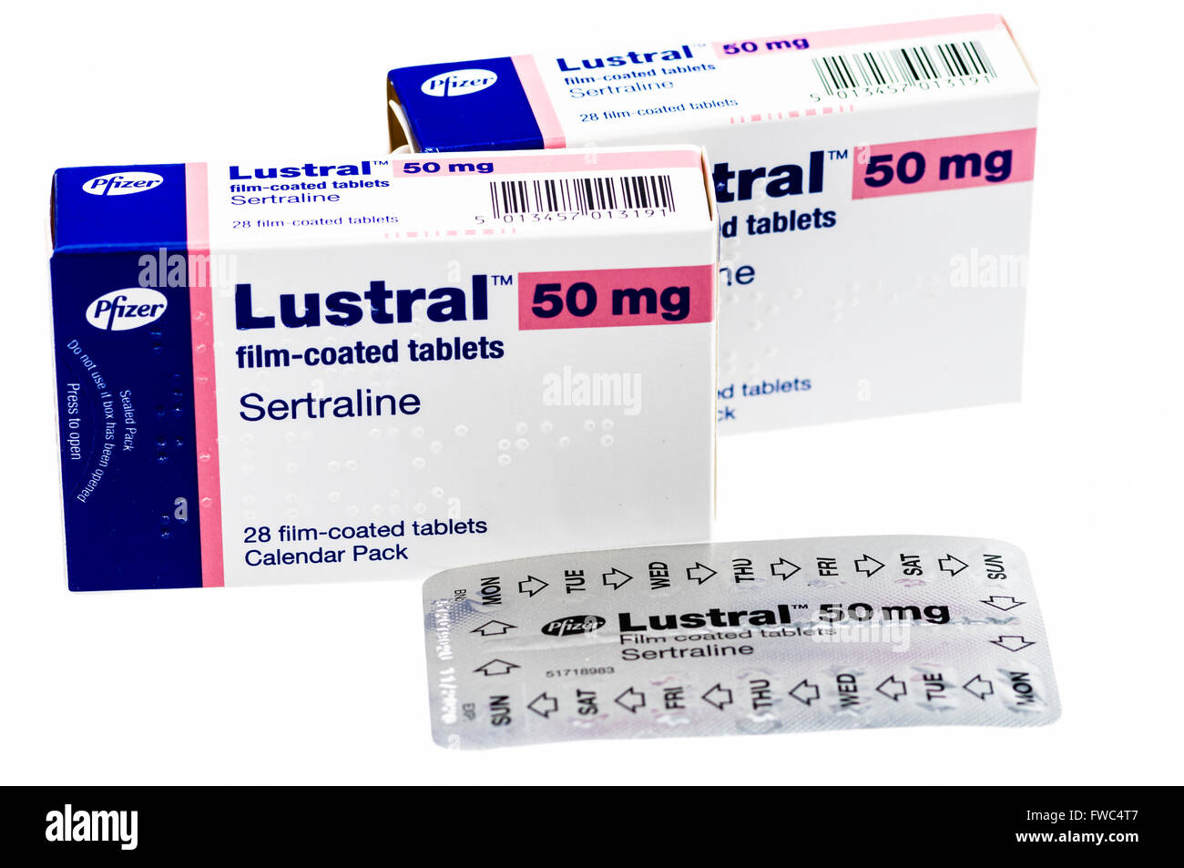 Lustral (Pfizer) Tabletten, der Marke Sertralin SSRI Antidepressiva. Stockfoto