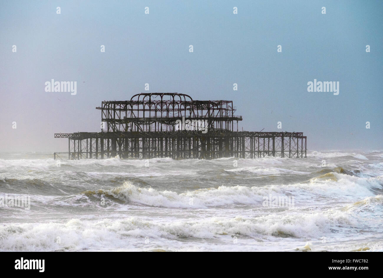 Brighton Pier West, Strand von Brighton, Brighton, England. Stockfoto