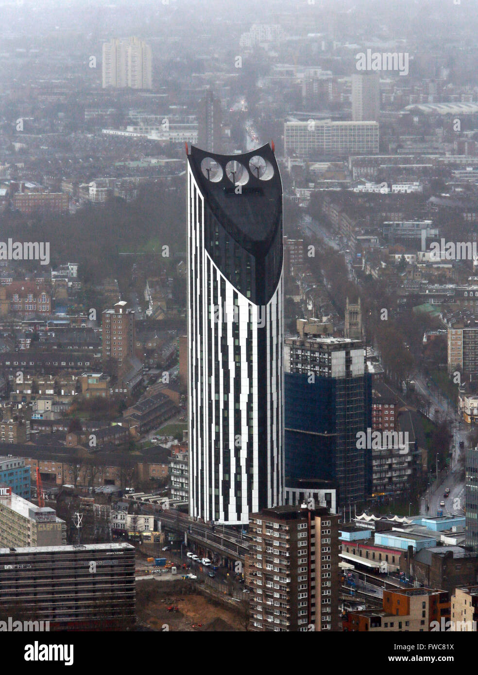 Strata Tower, Elephant and Castle, London, Großbritannien. Stockfoto