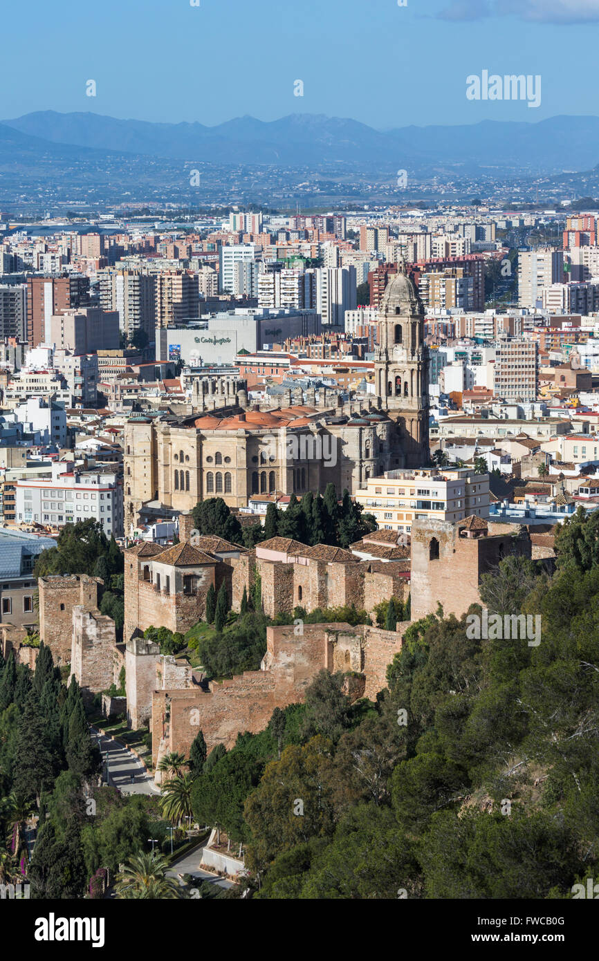 Málaga, Costa Del Sol, Provinz Malaga, Andalusien, Südspanien.  Klassische Ansicht vom Parador Nacional Stockfoto