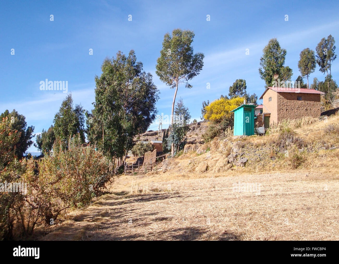 Anden-Landschaft um den Titicacasee in Peru (Südamerika) Stockfoto