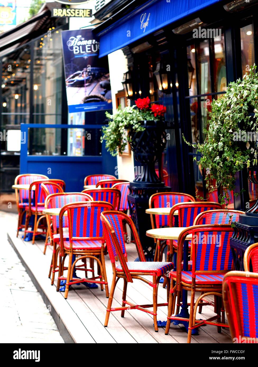 Eine Restaurantterrasse in St Germain, Paris Stockfoto
