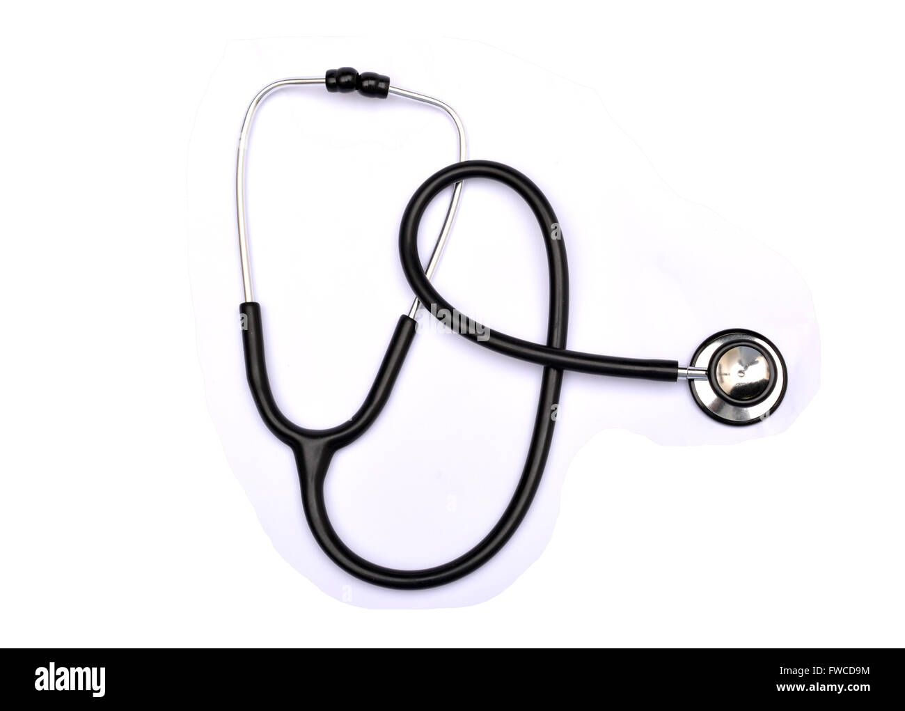 Stethoskop isoliert auf weißem Hintergrund medizinisches Konzept. Stockfoto