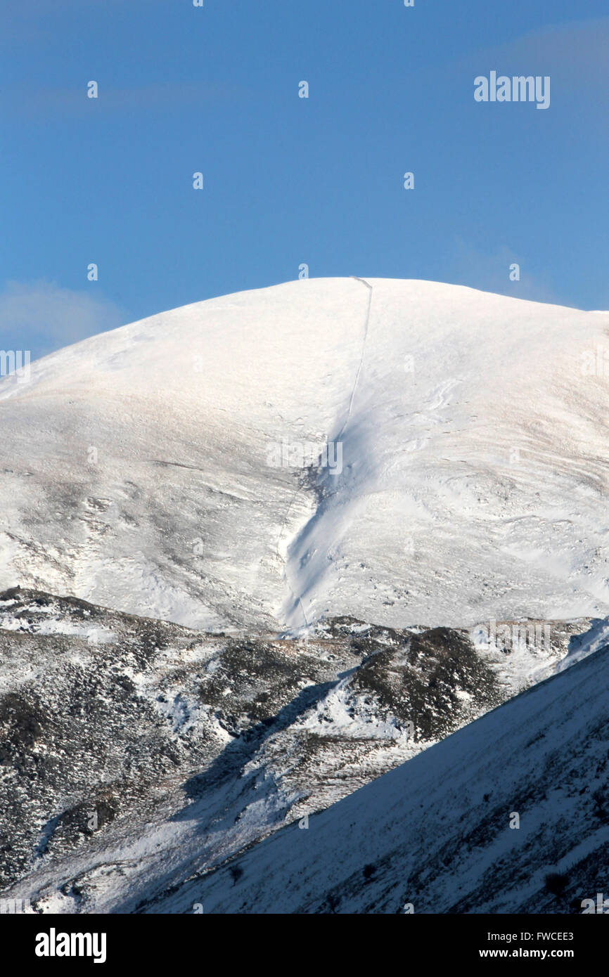 Pisten des Mynydd Pencoed auf Cadair Idris Berge gesehen von Castell y Bere, in der Nähe der Llanfihangel-y-Wimpel in der Dysynni tal Gwynedd, Wales Stockfoto