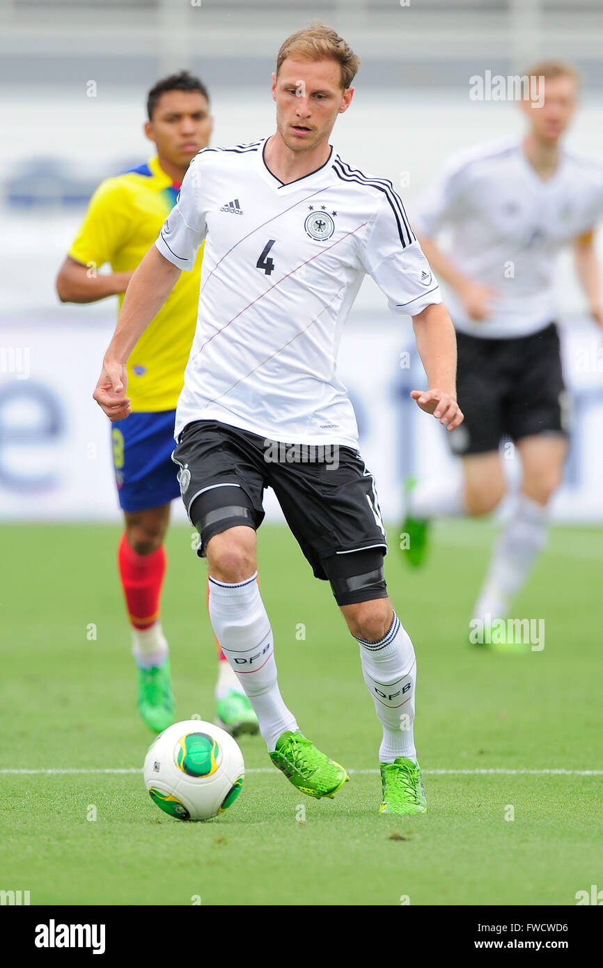 Boca Raton, FL, USA. 29. Mai 2013. Deutschland-Verteidiger Benedikt Howedes (4) bei einem internationalen Freundschaftsspiel gegen Ecuador im FAU-Stadion in Boca Raton, Florida am 29. Mai 2013. Deutschland gewann 4-2.ZUMA Presse/Scott A. Miller © Scott A. Miller/ZUMA Draht/Alamy Live News Stockfoto