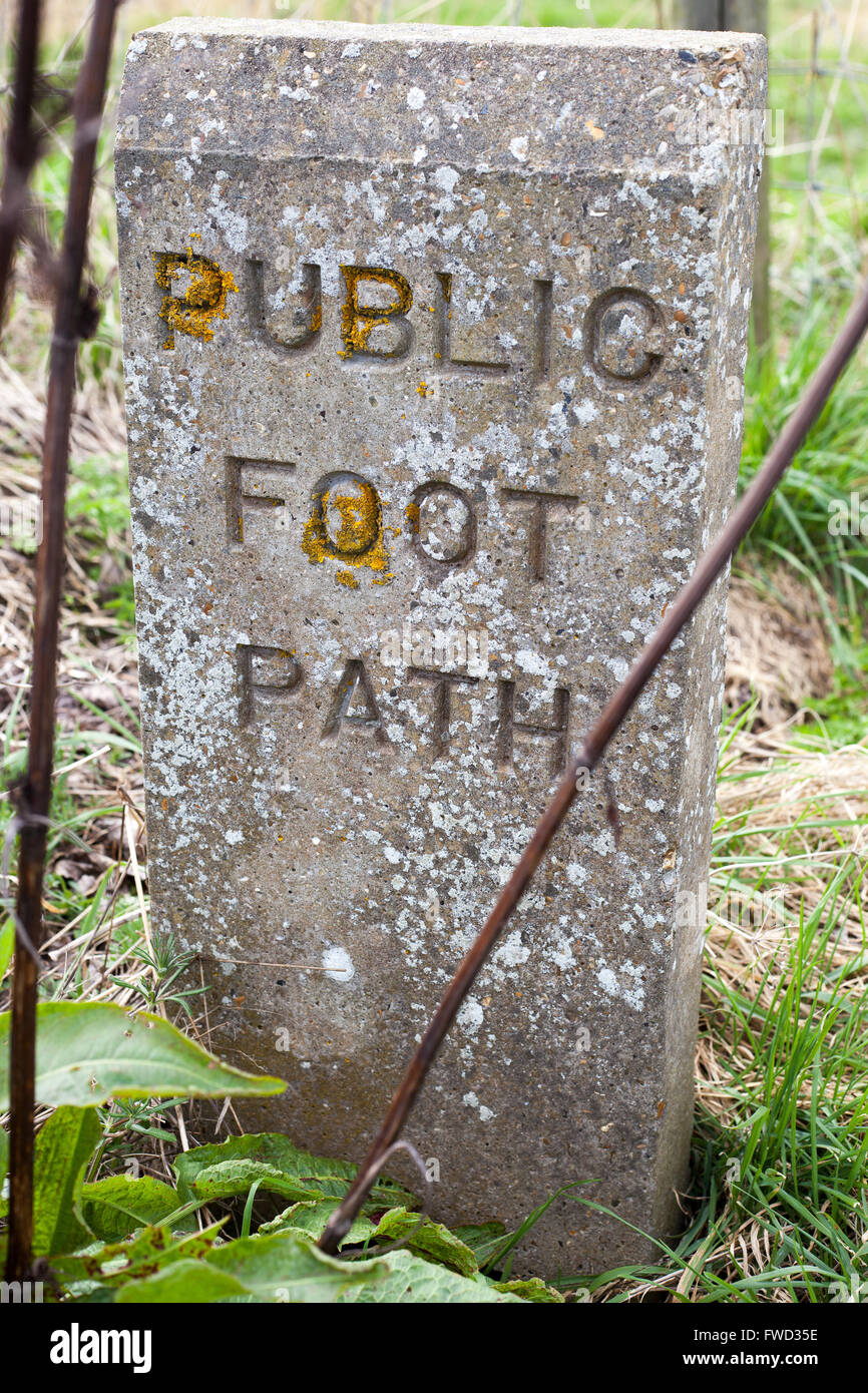 Öffentlichen Fußweg Zeichen. Stockfoto