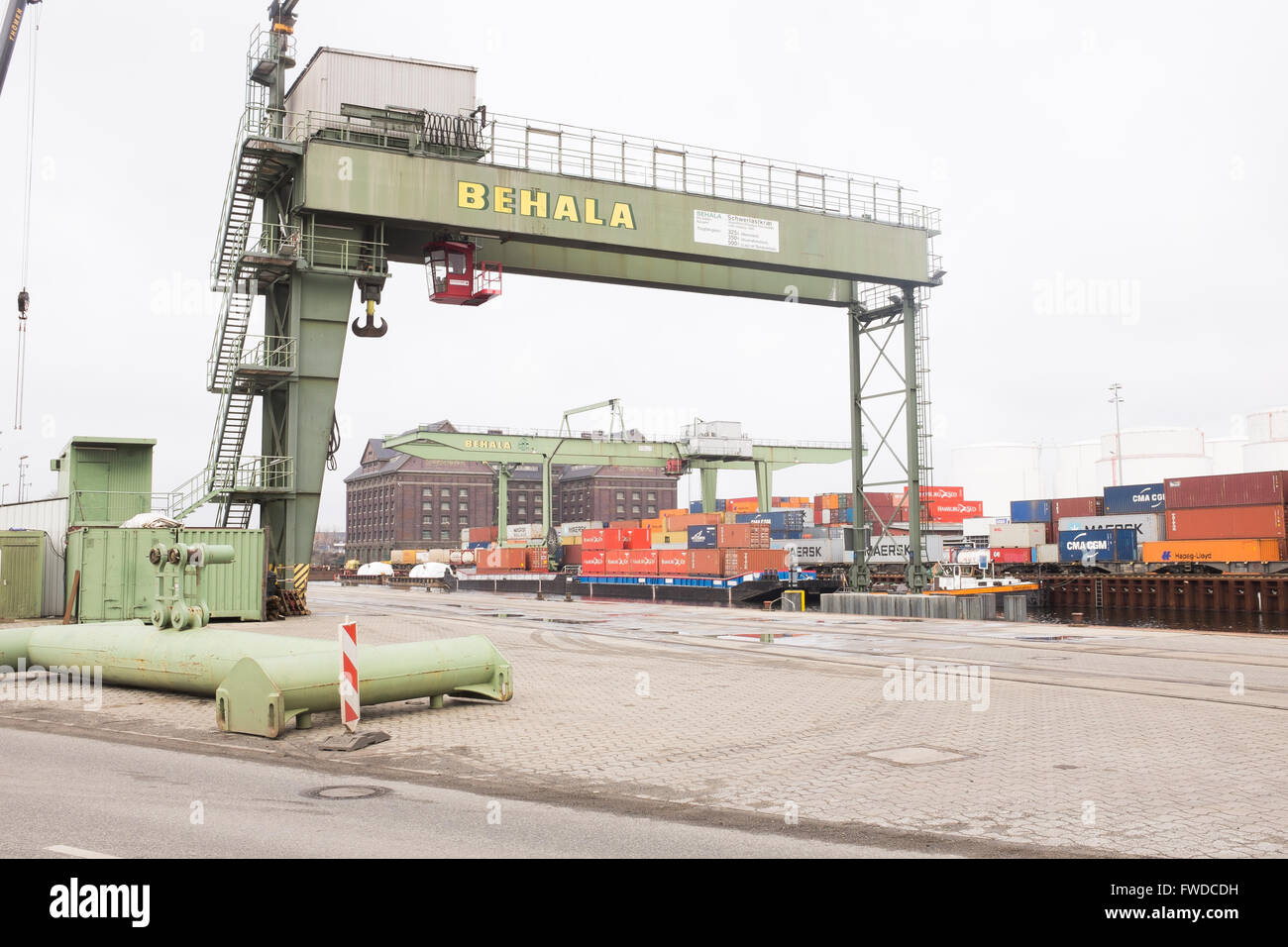 BERLIN, März 23: Berlin Westhafen, einem Binnenhafen von BEHALA über die Spree in Berlin am 23. März 2016 verwaltet. Stockfoto