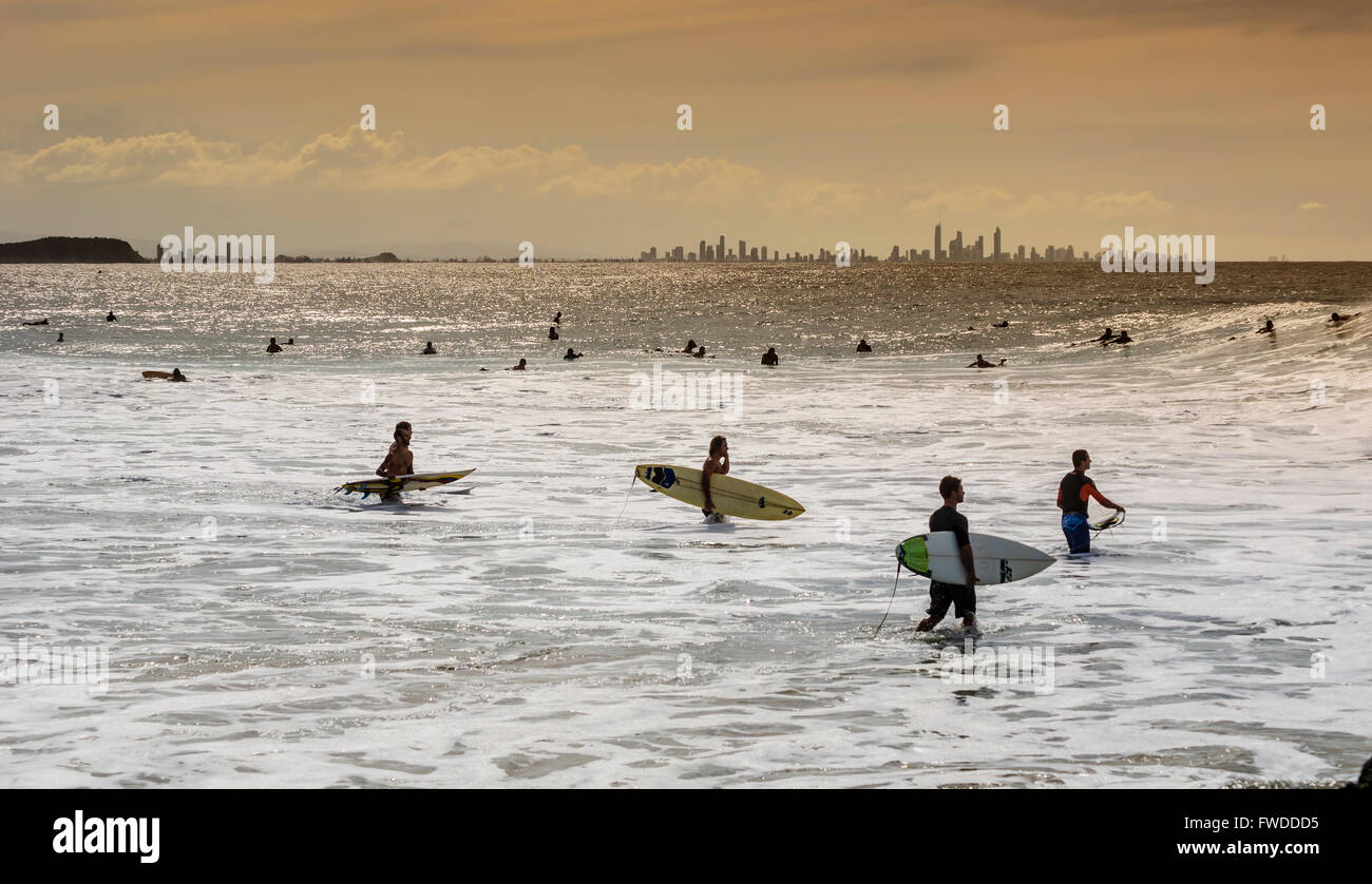Gold Coast Australien surfen - Surferparadies Stockfoto