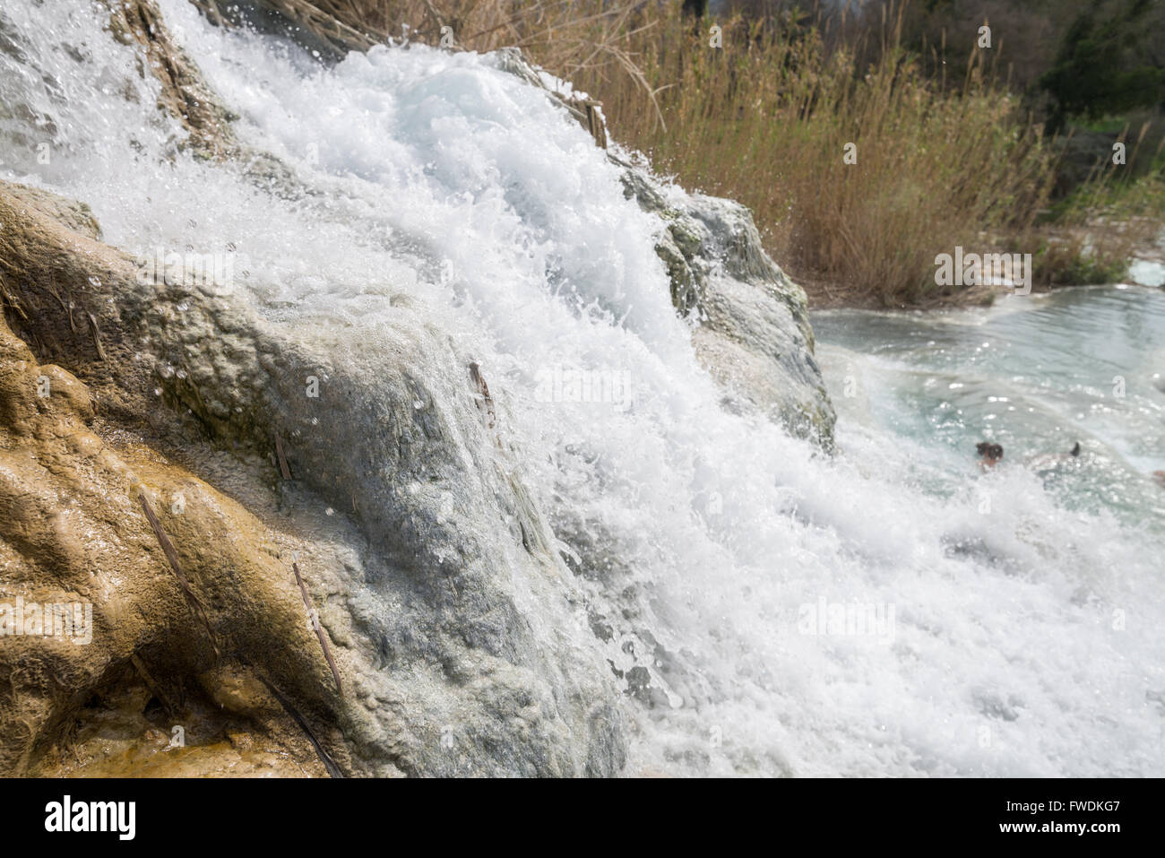 Cascate del Mulino (Mühle Wasserfall) in den Thermen von Saturnia, Grosetto, Toskana, Italien, Europa Stockfoto