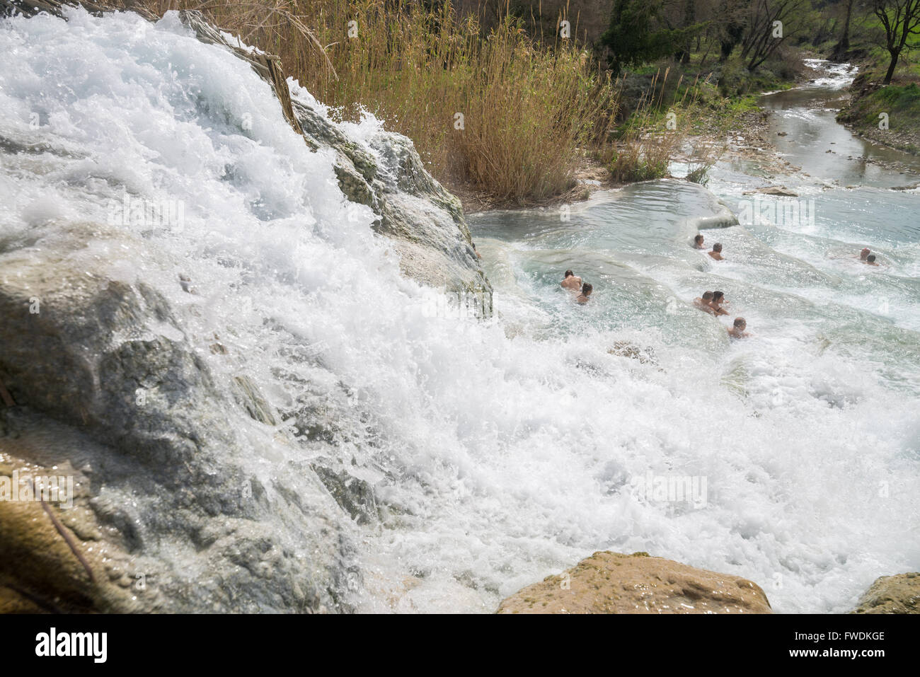 Cascate del Mulino (Mühle Wasserfall) in den Thermen von Saturnia, Grosetto, Toskana, Italien, Europa Stockfoto