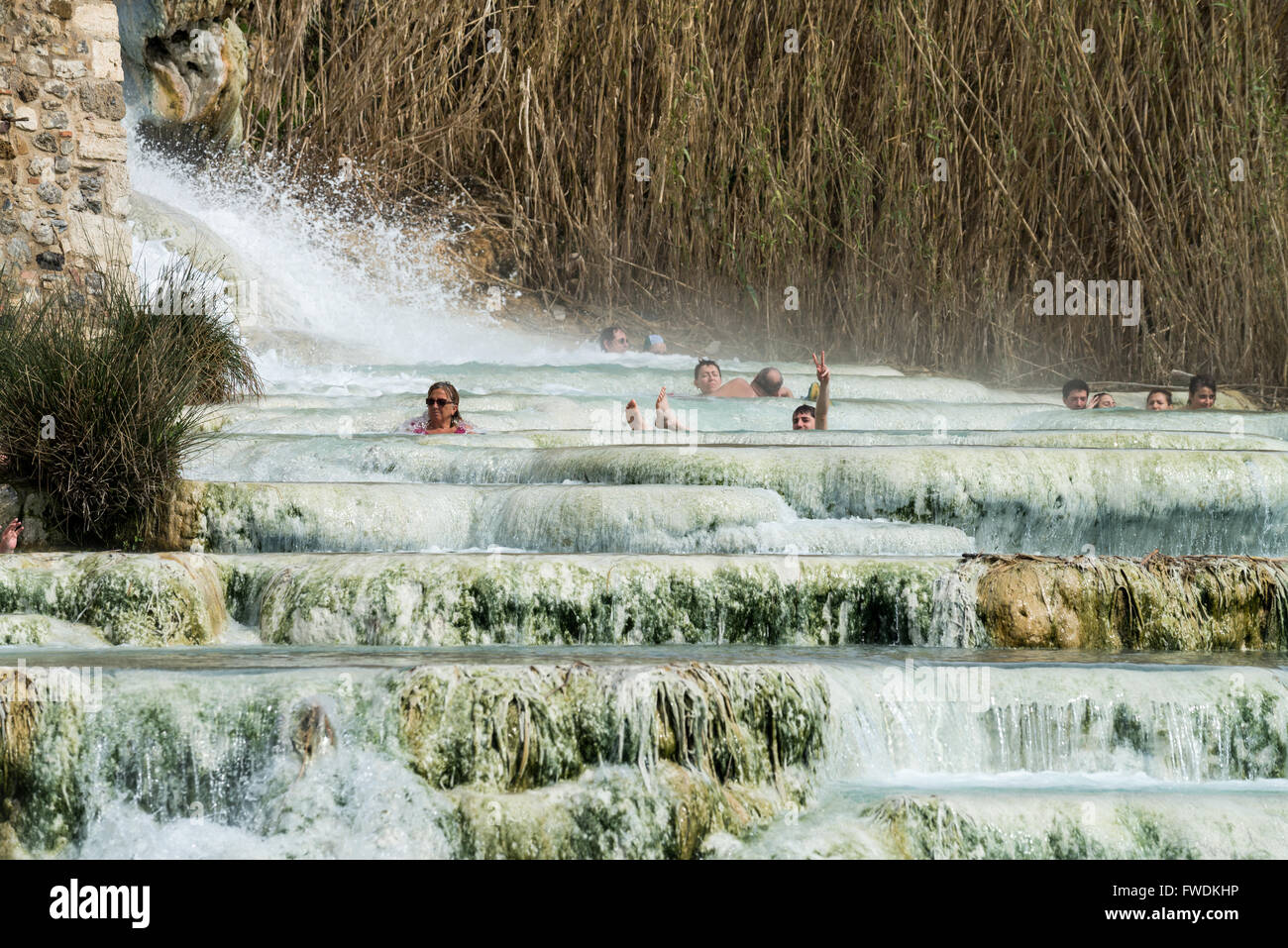 Cascate del Mulino (Mühle Wasserfall) in den Thermen von Saturnia, Grosetto, Toskana, Italien, Europa Stockfoto