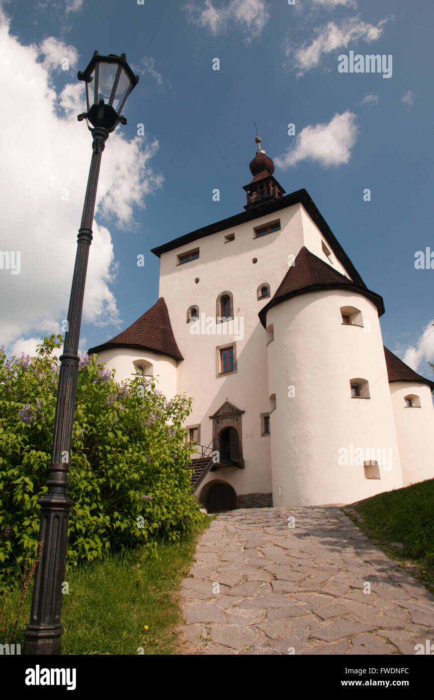 Die Stadt New Castle Banska Stiavnica, Slowakei Stockfoto