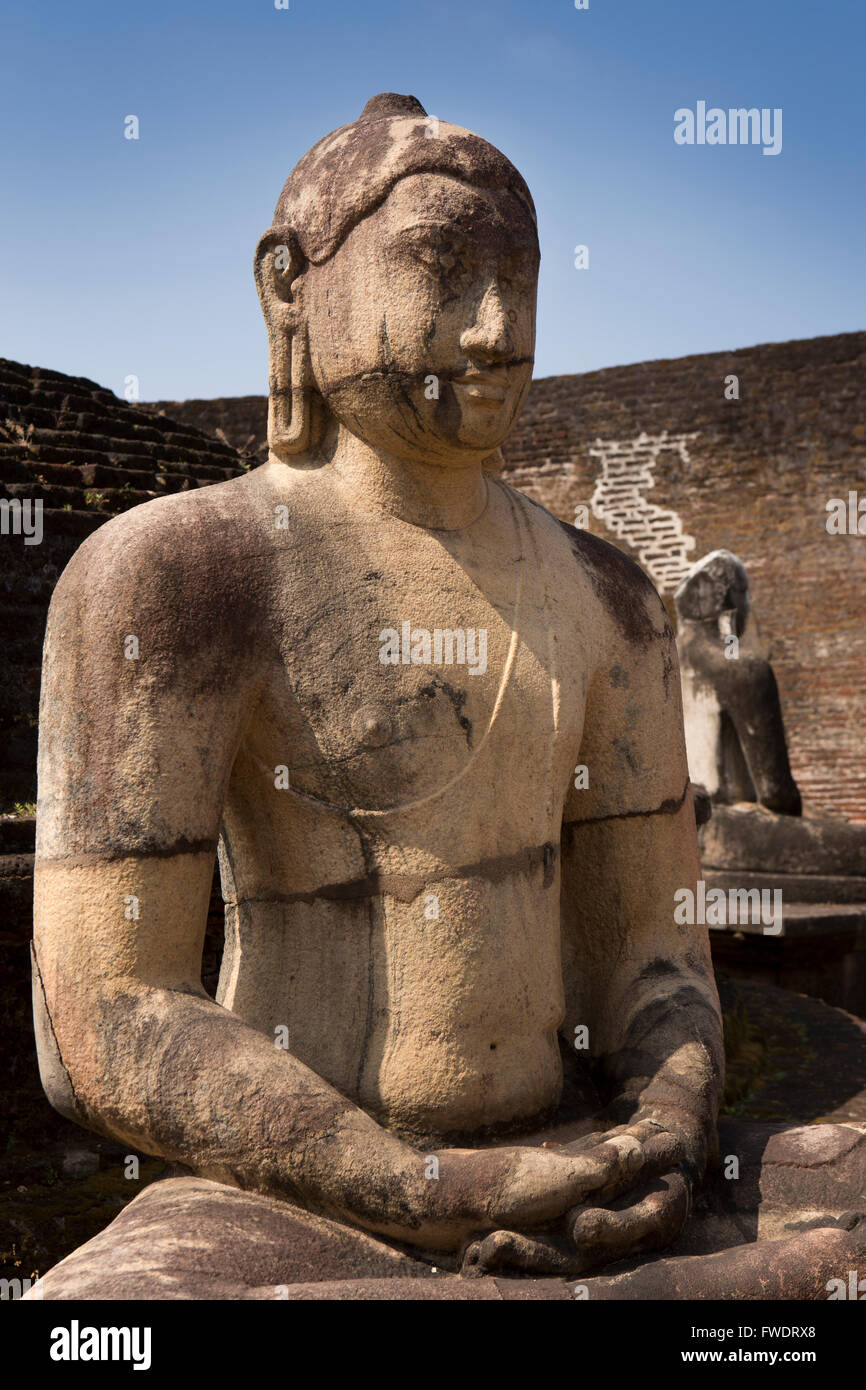 Sri Lanka, Polonnaruwa, Viereck, Vatadage, Buddha um Dagoba Stockfoto