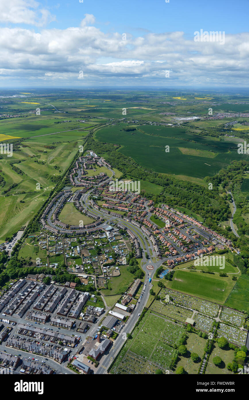 Eine Luftaufnahme des Gebiets Parkside Seaham, County Durham Stockfoto