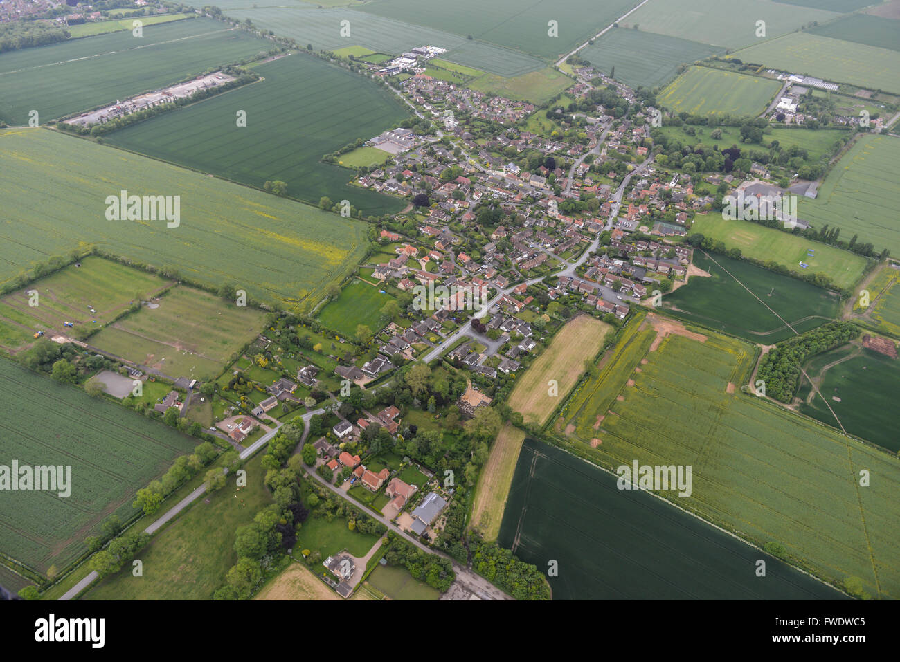 Eine Luftaufnahme des Lincolnshire Dorf von Scothern Stockfoto