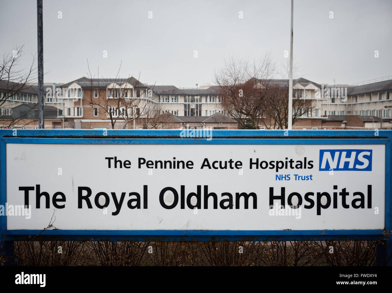 Oldham Royal Pennine akute Krankenhäuser NHS Vertrauen früher bekannt als Oldham und District General Hospital Coldhurst Bereich der Oldha Stockfoto