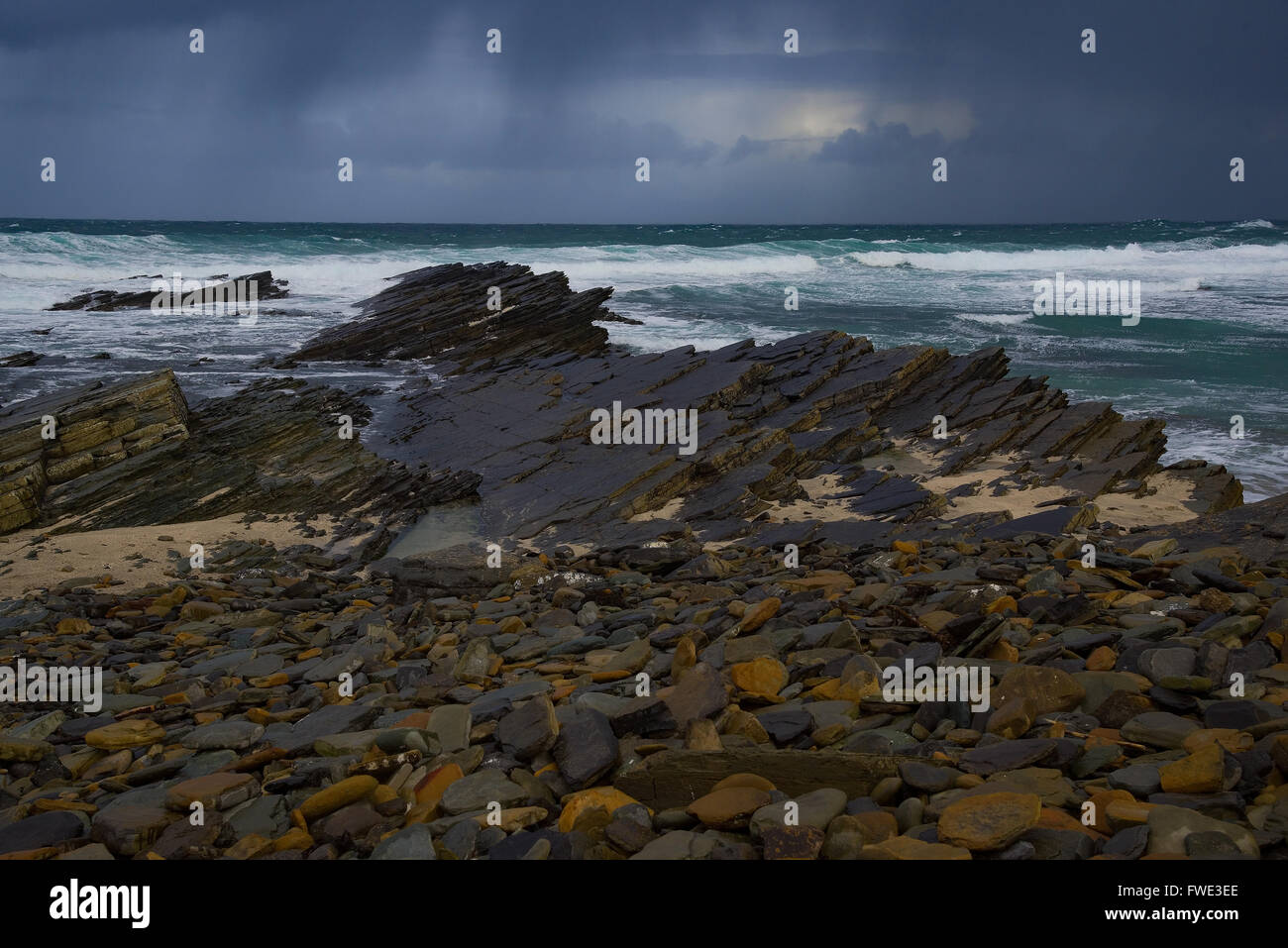 Stürmischen Zeiten auf Orkney Stockfoto