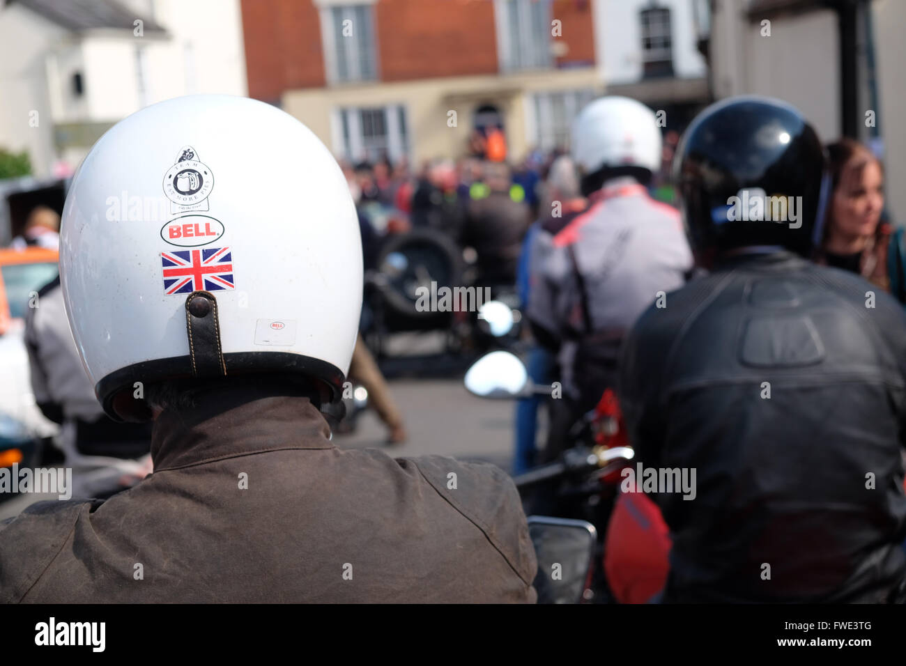 Motorrad-Sturzhelme Stockfoto