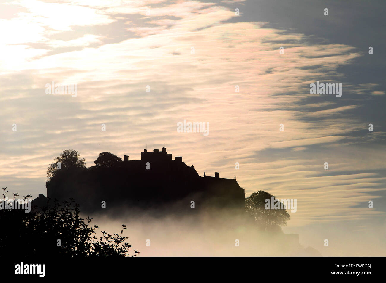 Stirling Castle im Morgengrauen Stockfoto