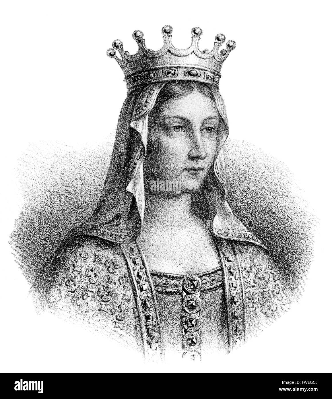 Adelaide von Savoyen oder Maurienne, Adelheid Oder Alix von Savoyen, Adélaïde oder Adèle de Maurienne, 1092-1154, Queen Consort von Loui Stockfoto