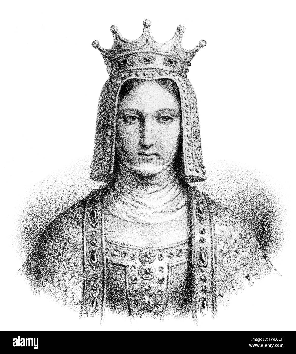 Adela von Champagne, Adèle oder Alice de Blois-Champagne, Adelaide oder Alix, c. 1140-1206, Königin von Frankreich als die dritte Ehefrau von Loui Stockfoto