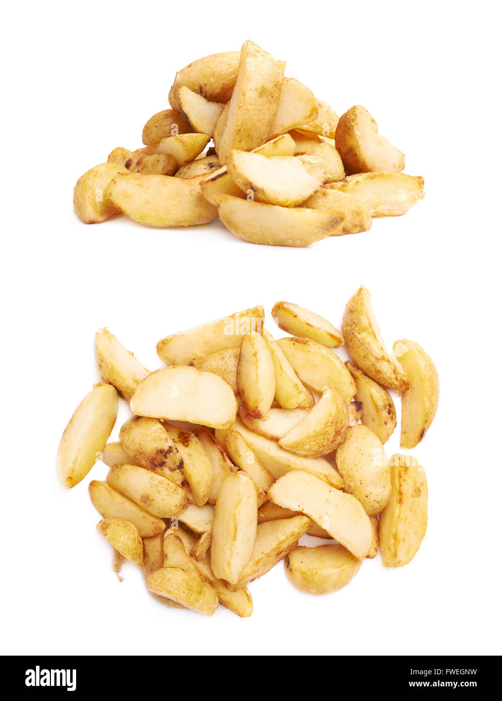 Haufen von mehreren Ofen gebacken Pommes chips Stockfoto