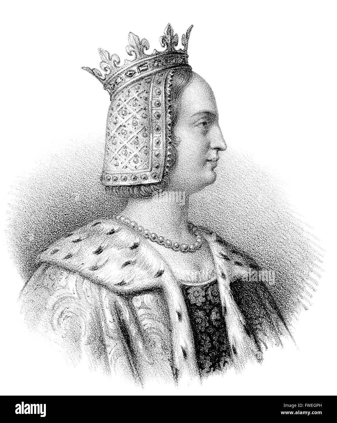 Joan II, Gräfin von Burgund, Jeanne II de Bourgogne Ou Jeanne ich d ' Artois, Johanna II. von Burgund, 1292-1330, Königin von Frankreich Stockfoto