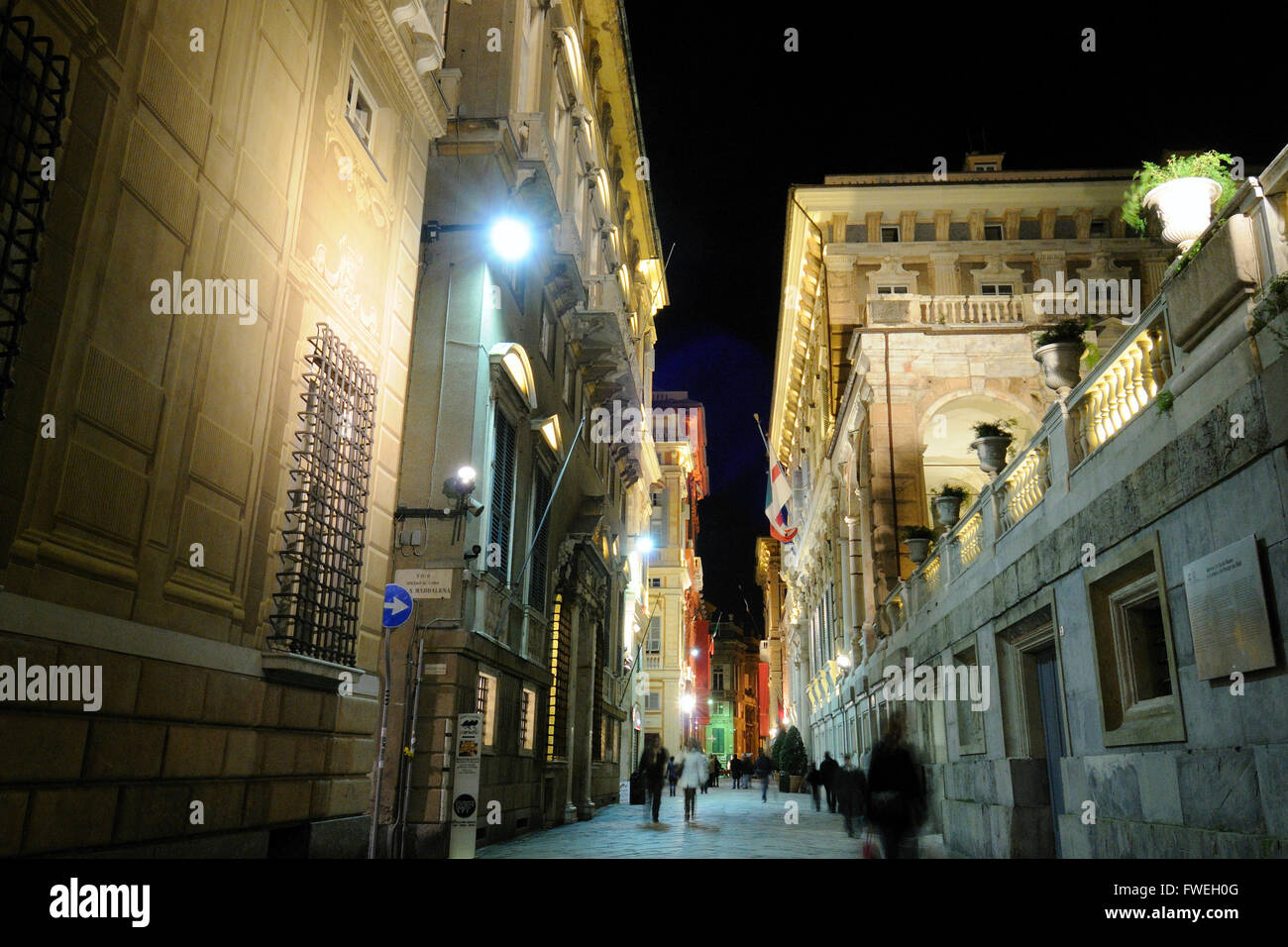 Via Garibaldi-Straße, Strade Nuove, Genua, Ligurien, Italien Stockfoto