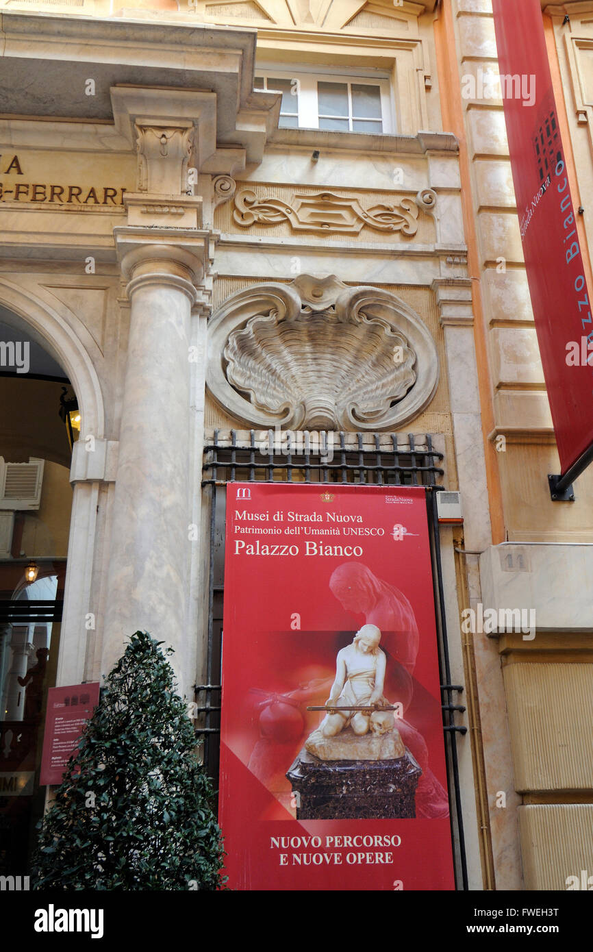 Palazzo Luca Grimaldi, Strada Nuova Museum, Palazzo Bianco Palast, Rolli-Palast-Genua, Ligurien Stockfoto