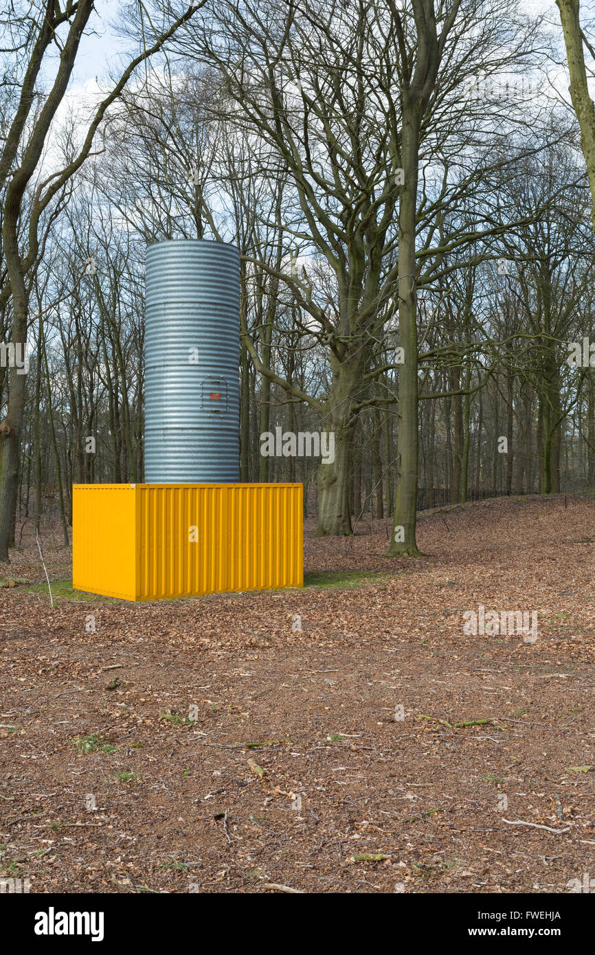 Privé-Sur-Mobi-Skulptur von Bertrand Lavier im Kröller-Müller Museum in der Hoge Veluwe National Park, Niederlande Stockfoto