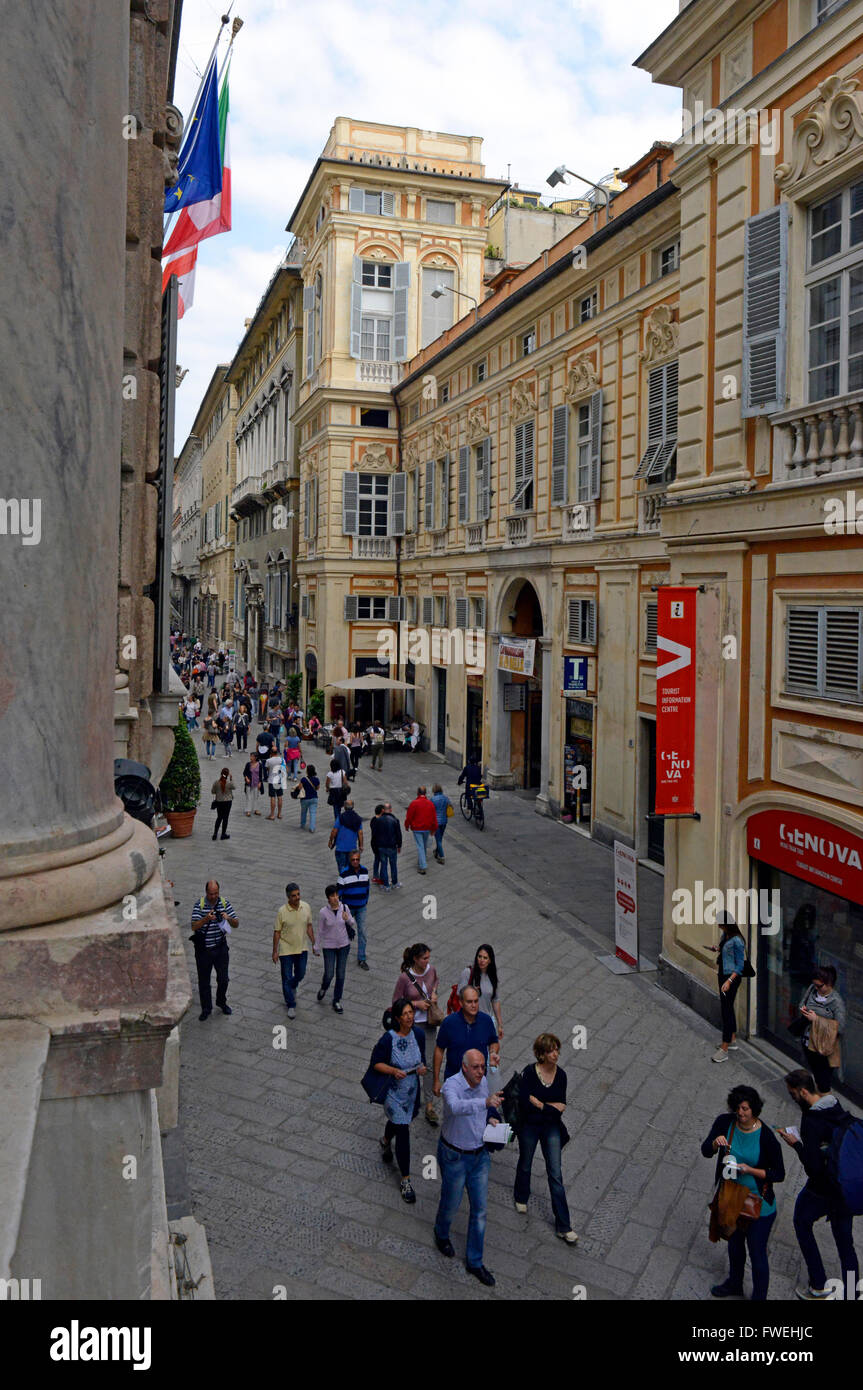 Via Garibaldi-Straße, Strade Nuove, Genua, Ligurien, Italien Stockfoto