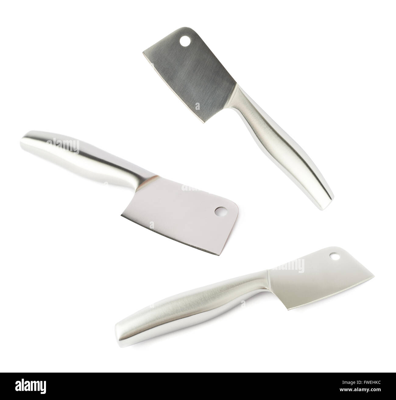 Stahl Küchenmesser Hackmesser isoliert Stockfoto