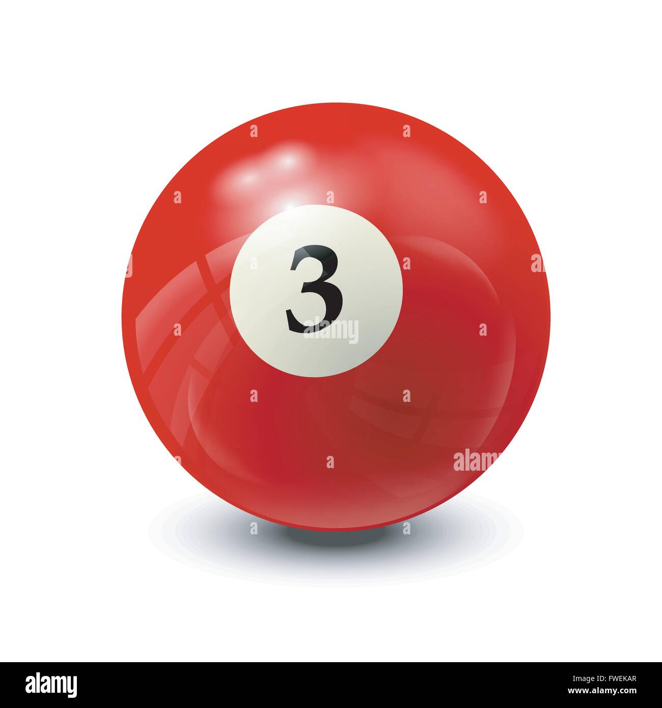 Billard Kugel 3 - realistische Vektor-design Stock Vektor