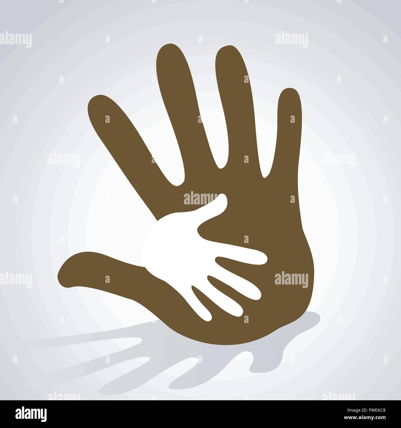 Hände, die helfen, Illustration Hintergrund Stock Vektor