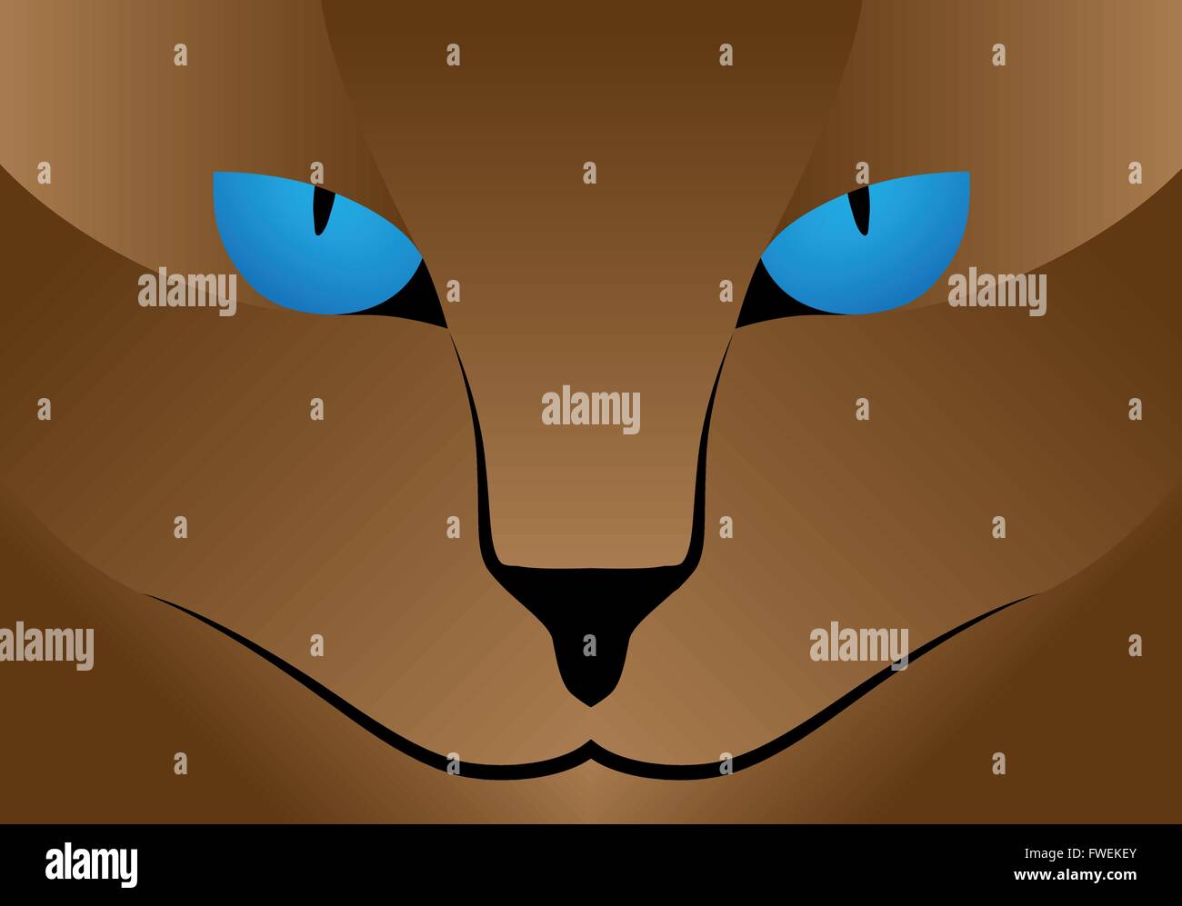Abbildung Vektorgrafik braune Katze blaue Augen für den kreativen Einsatz in Grafik-design Stock Vektor