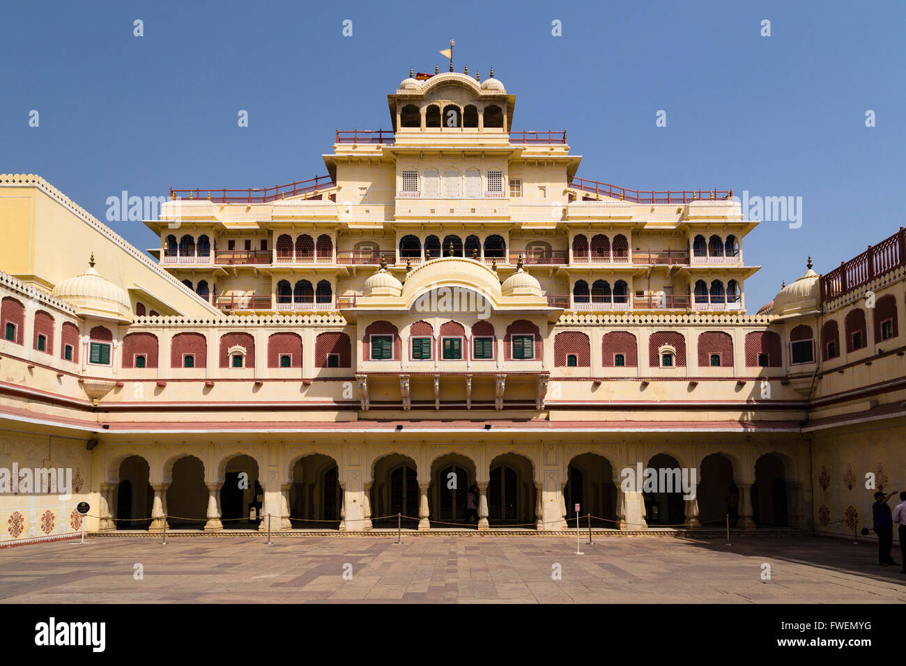 Mubarak Mahal, Stadtschloss, Jaipur, rosa Stadt Jaipur, Rajasthan, Indien Stockfoto