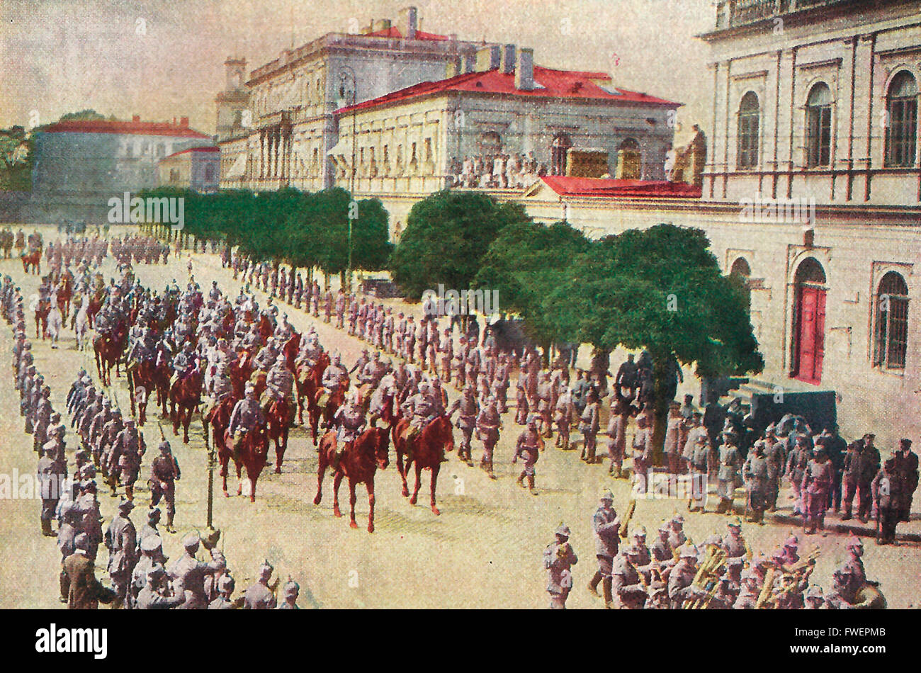 Der Fall von Warschau, August 1915. Die triumphalen Einzug von Prinz Leopold von Bayern. Ersten Weltkrieg Stockfoto