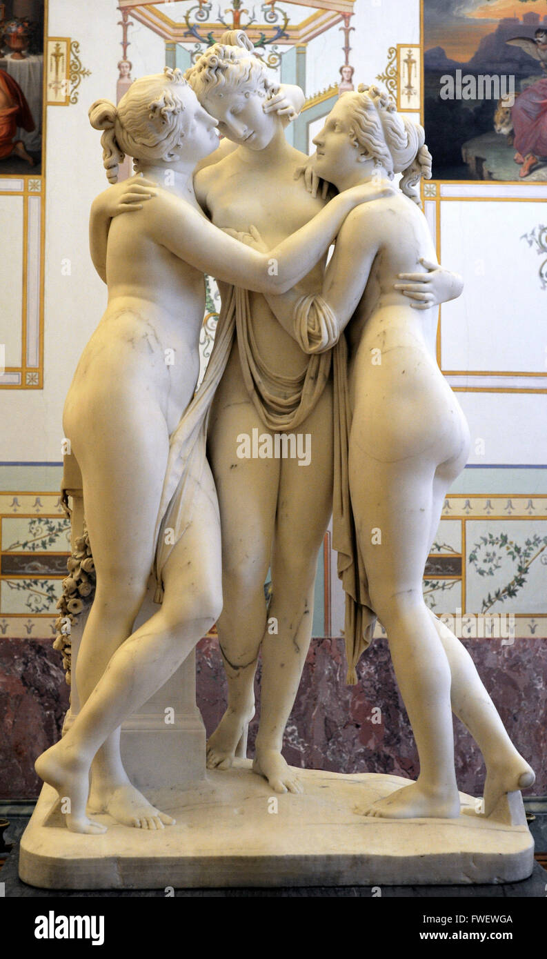 Antonio Canova (1757-1822). Italienischer Bildhauer. Die drei Grazien, 1813-1816. Die Eremitage. Sankt Petersburg. Russland. Stockfoto